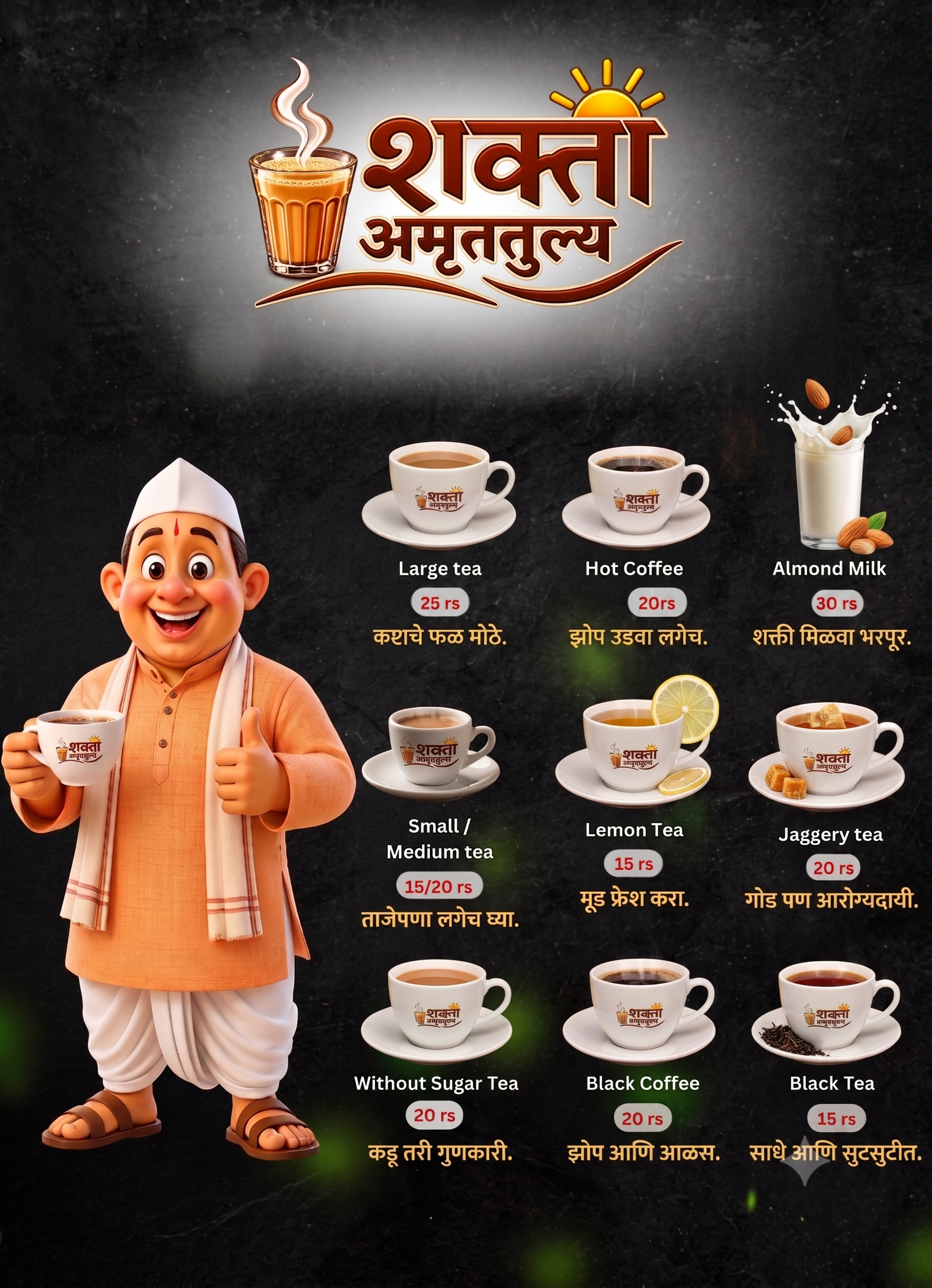 Shakti Amrutatulya outlet drinks menu